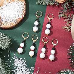 304 Stainless Steel & Gemstone Leverback Earrings&nbsp;EJEW-JE06161
