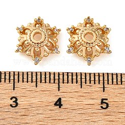 Brass Micro Pave Clear Cubic Zirconia Bead Caps&nbsp;KK-K378-47A-G