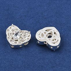 Brass Pave Cubic Zirconia Multi-strand Links&nbsp;ZIRC-F145-08S-01