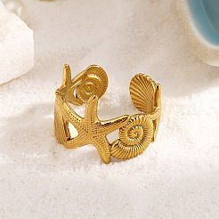 304 Stainless Steel Open Cuff Rings for Women&nbsp;WGB3F15-01