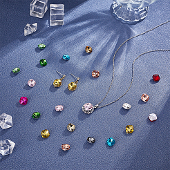 192Pcs 12 Colors Glass Rhinestone Cabochons&nbsp;GLAA-PH0004-35