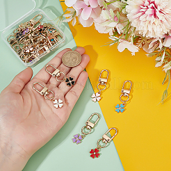 24Pcs 6 Colors Flower Alloy Enamel Pendant Decorations&nbsp;HJEW-PH02140