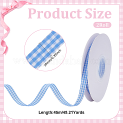 Polyester Tartan Pattern Ribbon&nbsp;OCOR-WH0101-157A