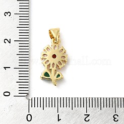 Rack Plating Brass Micro Pave Cubic Zirconia Pendants&nbsp;KK-P241-09G