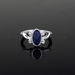 Alloy with Natural Lapis Lazuli Finger Rings&nbsp;FS-WGF3EDB-05