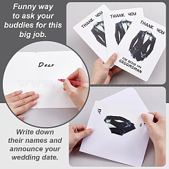 12Pcs Paper Wedding Thank You Card&nbsp;AJEW-GA0010-04