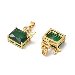 Brass Micro Pave Cubic Zirconia Pendants&nbsp;KK-G533-13G-01