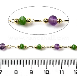 Handmade Natural Amethyst Nuggets Beaded Chains&nbsp;CHC-F020-06G-03