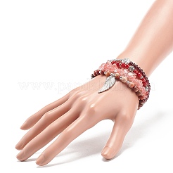 4Pcs 4 Style Natural Mixed Gemstone Beaded Stretch Bracelets Set&nbsp;BJEW-JB08878