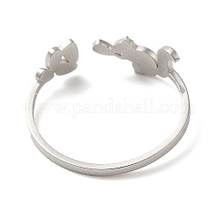 Non-Tarnish 304 Stainless Steel Open Cuff Rings&nbsp;RJEW-K262-01C-P