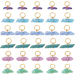 30Pcs 6 Styles Electroplated Natural Quartz Crystal Pendants&nbsp;PALLOY-TAC0225