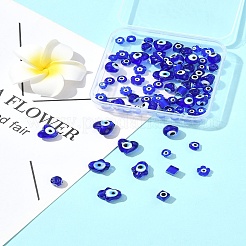 80Pcs 8 Styles Handmade Lampwork Evil Eye Beads&nbsp;LAMP-FS0001-38B