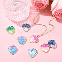 20Pcs 5 Colors Rack Plating Alloy Enamel Pendants&nbsp;ENAM-CJ0006-63