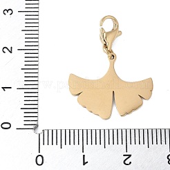 304 Stainless Steel Ginkgo Leaf Pendant Decoration&nbsp;STAS-S165-26G