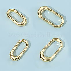 6Pcs 2 Styles Brass Spring Gate Rings&nbsp;KK-SC0006-33