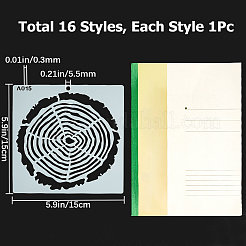16Pcs 16 Styles Plastic Hollow Out Painting Stencils Sets&nbsp;DIY-WH0401-85