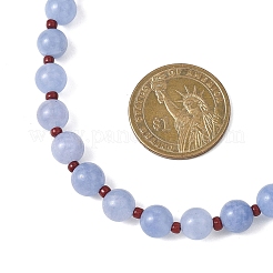8.5MM Round Dyed Natural Malaysia Jade with Glass Seed Beaded Necklaces for Women&nbsp;NJEW-JN05646-01