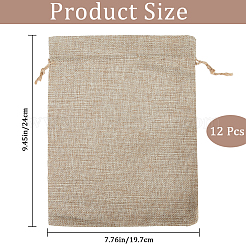 Jute Cloth Storage Pouches&nbsp;ABAG-WH0048-11