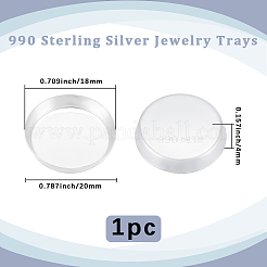 1Pc 990 Sterling Silver Jewelry Trays&nbsp;AJEW-BBC0002-43B