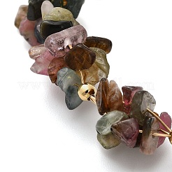 Natural Multicolor Tourmaline Chip Beaded Bracelets for Women&nbsp;BJEW-F478-01E