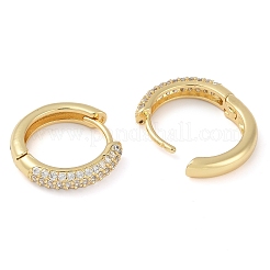 Rack Plating Ring Brass Micro Pave Cubic Zirconia Hoop Earrings&nbsp;EJEW-Z059-12G