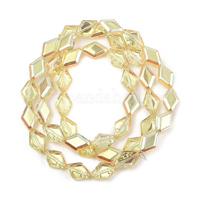 Electroplate UV Plating Glass Beads Strands&nbsp;EGLA-B010-01A-HP02-1