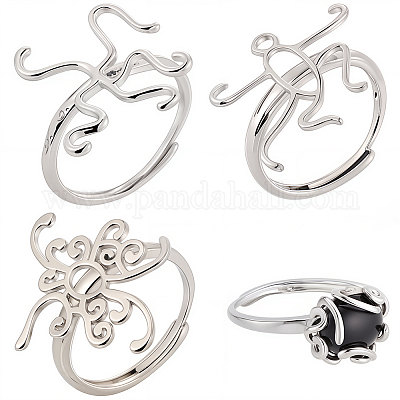 3Pcs 3 Styles Adjustable Brass Ring Components&nbsp;FIND-SC0016-75-1