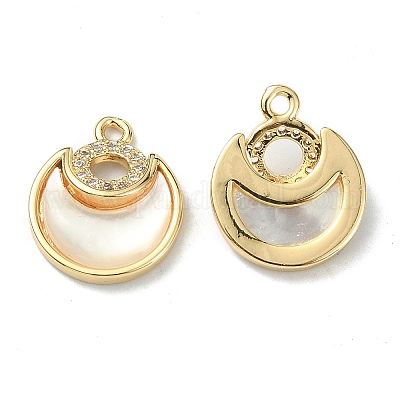 Brass Micro Pave Cubic Zirconia Charms&nbsp;KK-B072-16P-1