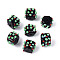Handmade Lampwork Beads, Bumpy Cube, Black, 12.5~14.5x12.5~14.5x9.5~11.5mm, Hole: 1.2~1.8mm