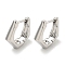 Brass Hoop Earrings, Real Platinum Plated, 14x4mm
