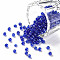 8/0 Glass Seed Beads, Trans. Colours Lustered, Round, Blue, 3mm, Hole: 1mm, about 1111pcs/50g, 50g/bag, 18bags/2pounds
