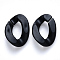 Opaque Spray Painted Acrylic Linking Rings, Quick Link Connectors, for Curb Chains Making, Twist, Black, 30x21x6mm, Inner Diameter: 16x8mm