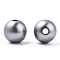 Spray Painted ABS Plastic Imitation Pearl Beads, Round, Silver, 8x7.5mm, Hole: 1.8mm, about 2080 pcs/500g