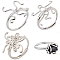 3Pcs 3 Styles Adjustable Brass Ring Components, Ring Settings, Platinum, Tray: 17.5~19x18.5~21mm, Inner Diameter: 17.3~17.7mm, 1pc/style