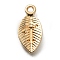 Alloy Pendants, Leaf with Letter Charm, Light Gold, Letter.T, 15.5x7.5x2.5mm, Hole: 1.5mm
