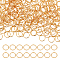 300Pcs Brass Open Jump Rings, Long-Lasting Plated, Round, Real 18K Gold Plated, 21 Gauge, 7x0.7mm, Inner Diameter: 5.6mm
