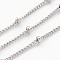 Tarnish Resistant 304 Stainless Steel Twisted Chains, Curb Chains, Soldered, Satellite Chains, with Spool, Rondelle Beads, Stainless Steel Color, 2x1mm, about 65.61 Feet(20m)/roll