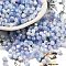 Two Tone Baking Paint Glass Seed Beads, Faceted Bicone, Medium Slate Blue, 4.5x4mm, Hole: 1mm, about 6428pcs/pound