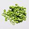 Plastic Paillette Beads, Semi-cupped Sequins Beads, Center Hole, Lawn Green, 6~7x0.5mm, Hole: 1mm, about 35000pcs/pound