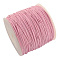 Waxed Cotton Thread Cords, Pink, 1mm, about 100yards/roll(300 feet/roll)