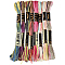 Polyester Embroidery Threads, Cross Stitch Threads, Segment Dyed, Mixed Color, 0.5~2mm, about 8.75 Yards(8m)/Skein, 8 colors, 1 skein/color, 8 skeins/set