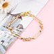Brass Link Chain Bracelets&nbsp;X-BJEW-JB06016-5