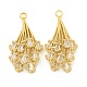 Brass Micro Pave Clear Cubic Zirconia Pendants&nbsp;KK-P263-10G-1