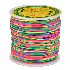 Braided Nylon Thread, Chinese Knotting Cord for Beading Jewelry Making Macrame Craft, Colorful, 0.8mm, about 100yards/roll