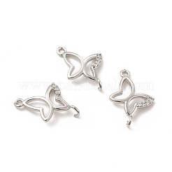 Rack Plating Brass Micro Pave Clear Cubic Zirconia Connector Charms&nbsp;KK-E081-04P