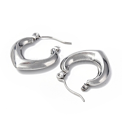 Non-Tarnish 304 Stainless Steel Hollow Teardrop Hoop Earrings for Women&nbsp;STAS-B034-14P