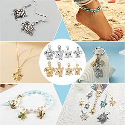 128Pcs 8 Styles Tibetan Style Zinc Alloy Pendants&nbsp;FIND-PH0026-23