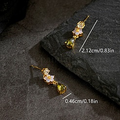 Brass Teardrop Dangle Stud Earrings&nbsp;LS-SW0277