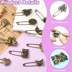 20Pcs 10 Styles Alloy Kilt Pins for Backpack Clothes&nbsp;JEWB-CJ0003-24