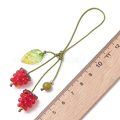3Pcs 3 Styles Fruits Theme Glass Pendant Decorations for Mobile Accessories&nbsp;HJEW-TA00453